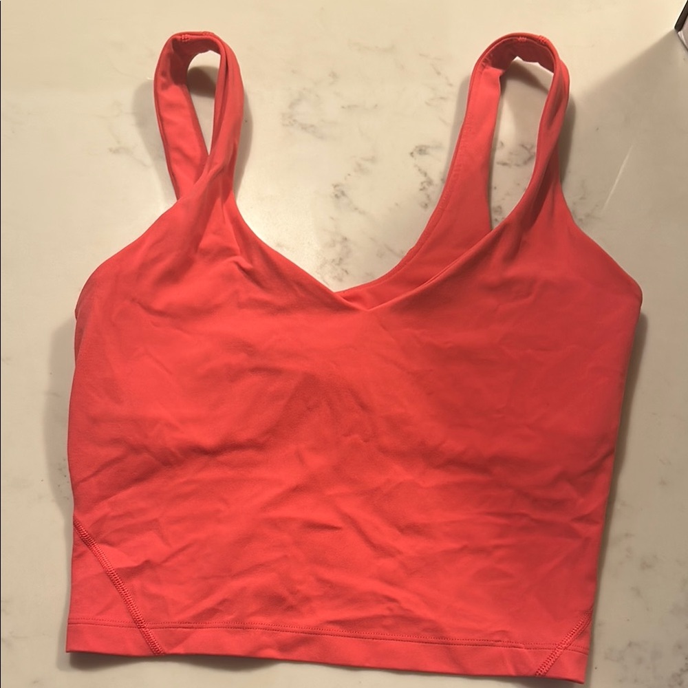 Coral Pink Sleeveless Crop Top